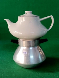 RARA CAFFETTIERA LETIZIA CERAMICA BIANCA 9 TZ BY LUCIANO MANCIOLI VINTAGE. CT8 - Picture 1 of 13