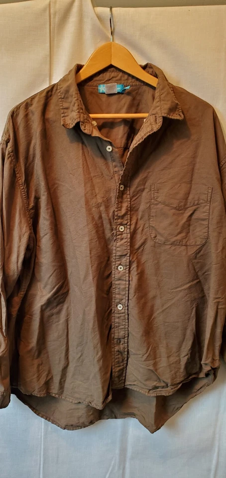 Fresh Produce Shirt Mens Sz 2XL Brown Button Front Long Sleeve - Image 1 of 3