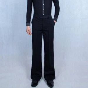 1x Hommes Salle de Bal Danse Pantalon Entraînement Latin Salsa Extensible - Photo 1/8