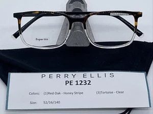 Brand New PERRY ELLIS Eyeglass Frames PE 1232-3 Tortoise Clear 52-16-140 - Picture 1 of 3