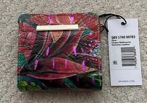 Brahmin Melbourne JANE Small Square Bifold Wallet UTOPIA Floral Red Green NWT - Picture 1 of 10