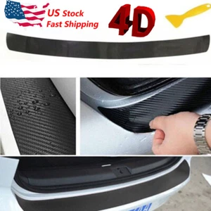 Universal 4D Carbon Fiber Car Rear Bumper Trunk Tail Lip Protect Decal Sticker Q - Bild 1 von 9