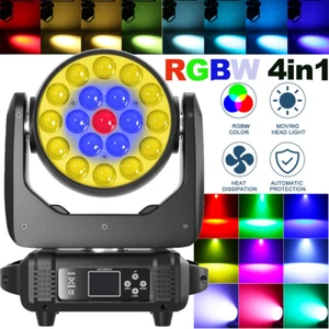 19x15W LED Zoom Moving Head Stage Light RGBW DMX Beam Wash Lighting DJ Disco Bar - Imagen 1 de 14