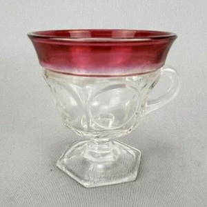 Tazas vintage de vidrio Indiana Lexington arándano rubí con huella digital té ponche - Imagen 1 de 6