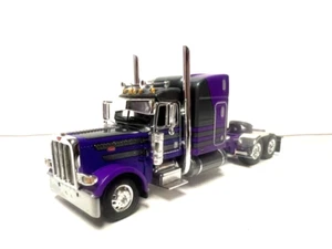 DCP / FIRST GEAR 1/64 SCALE 389 PETERBILT STAND UP SLEEPER, PURPLE & GRAY - Picture 1 of 6