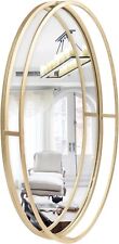 FUIN Decorative Wall Accent Mirror, 20" x 30" Oval Gold Metal Frame, for Bedroom
