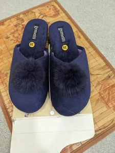 Gemelli Comfort House Slippers Mules S 8  Fur Trim NEW - Picture 1 of 3
