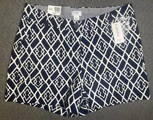Pantalones Cortos Crown & Ivy Para Mujer Talla 8 CAROLINE con Entrepierna de 5" Azul y Blanco Nuevos con Etiquetas - Imagen 1 de 10