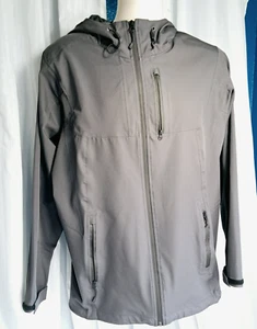 Cole Haan Grand OS Rain Jacket Men's Size S/P Gray Zip Up Coat Hood Waterproof - Picture 1 of 9