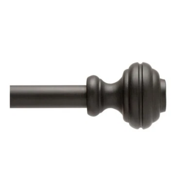 2- Mainstays Adjustable  48”-84” Cedric Petite Cafe Curtain Rod Black 1/2” - Imagem 1 de 4