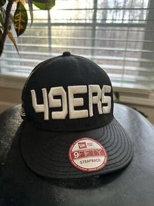 San Francisco 49ers NFL Embroidered 9Fifty New Era Adjustable Black Hat Cap - Picture 1 of 10