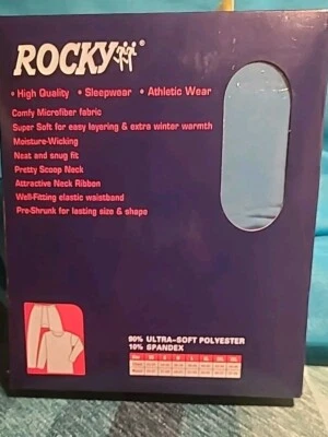 Novo na caixa 3XL conjunto de lã térmica rochosa para mulheres (conjunto Long Johns) top e calça azul-petróleo - Imagem 1 de 4