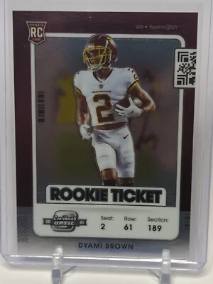 2021 Contenders Optic Dyami Brown Rookie Ticket RC #65 Football Team - Image 1 of 2