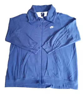 VTG Womens NIKE blue LS full zip cowl neck sweatshirt style sweater size 1X NICE - Picture 1 of 4