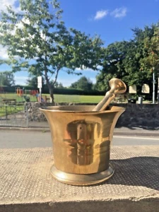 ANTIQUE 19TH C APOTHECARY 2KG BRONZE PESTLE & MORTAR CHEMIST HERBS KITCHENALIA - Picture 1 of 10