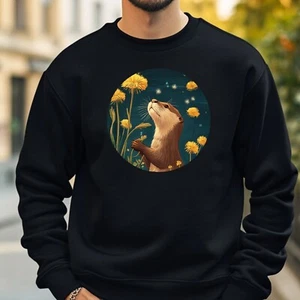Otter mit Löwenzahn Sweatshirt Kuschelig und Perfekt für jeden Anlass S bis 4XL - Picture 1 of 1