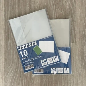 Panmer A4 Clear Exercise Book Covers Slip on Jackets - Picture 1 of 32