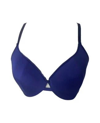 Women’s 36-D Bra Pink Brand Blue Padded Underwire Back Clasp - Image 1 of 4