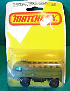 Vintage 1976 Matchbox Superfast No.54 Military Army Personnel Carrier On Card
