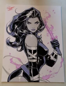 Impresión artística ilustración a color Psylocke PinUp 8,5x11 por Keyeske - Imagen 1 de 8