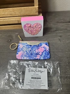 Lilly Pulitzer Logo Mini ID Card Pouch Wallet Wristlet Key Ring New With Tags - Picture 1 of 15