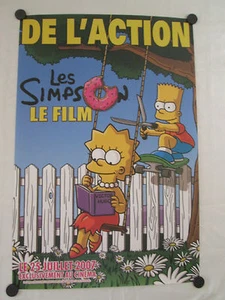 THE SIMPSONS MOVIE ORIGINAL FRENCH ADVANCE POSTER "ACTION" 23 1/2" X 15 3/4 - Picture 1 of 1