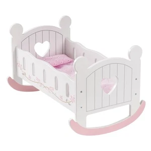 Wooden Baby Doll Crib, Baby Doll Bed Toys, Fits Up to 18 Inch Doll Accessories - Picture 1 of 8