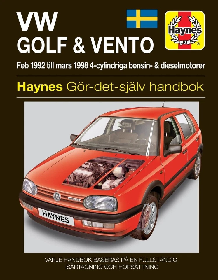 VW Golf III and Vento (1992 - 1998) Haynes Repair Manual (svenske utgava) by Hay - Image 1 of 1