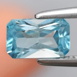 💎 0.83ct VS Octagon Natural Blue Zircon - Gentle Heat, Stunning Cambodia Gem - Picture 1 of 4