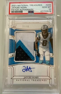 2021 National Treasures Auto Rc Patch Jaycee Horn 27/99 PSA 10 Gem Mint 205 - Picture 1 of 2