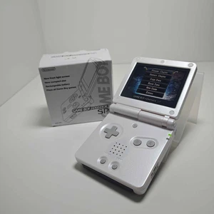 Nintendo Game Boy Advance SP - Pure Pearl White Snow AGS-101 V2 IPS Backlit Mod - Picture 1 of 14