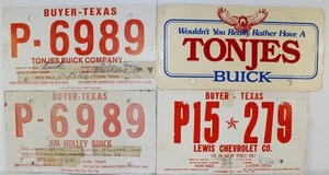 3 Texas Temporary Cardboard License Plates 1 Vintage cardboard advertising plate - Picture 1 of 1