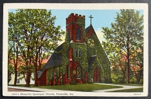 Vintage Postkarte VA Farmville John's Memorial Episcopal Church - Bild 1 von 2