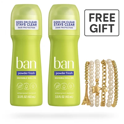 2-Pack Roll-On Antiperspirant Deodorant Powder Fresh 3.5oz + Free Gift - Image 1 of 4