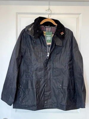 Barbour x Levi's OS Bedale Waxed Jacket L Blue Oversized Streetwear Collab Coat - Image 1 of 4
