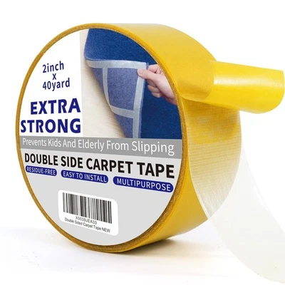 Heavy-Duty Double Side Carpet Tape, Carpet Tape for Rug, Wood, Floor, R - Image 1 of 4