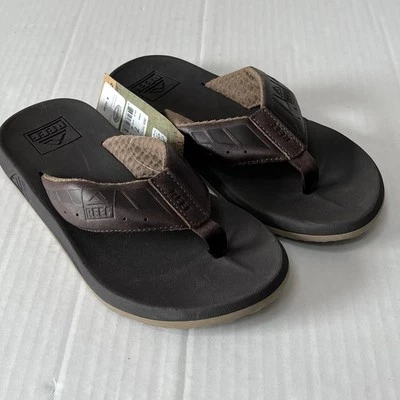 Chanclas REEF Cushion Phantom LE para hombre correas de cuero suaves negras/marrones talla 7 Foto 1 de 4