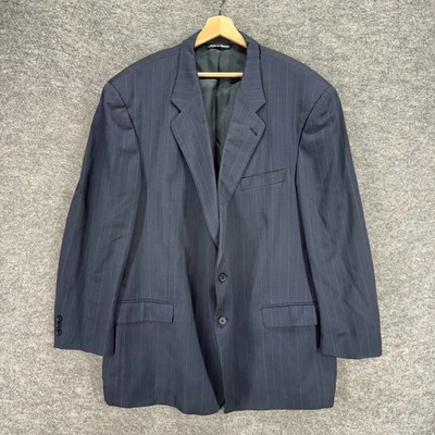 Blazer Jack Victor Hombre 50 Grande y Alto Azul Rayas Clásico Rochester Lana Bolsillos Foto 1 de 4
