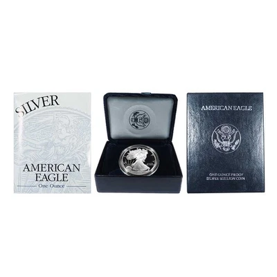Caja American Silver Eagle 1996-P prueba $1, OGP y amplificador; certificado de autenticidad Foto 1 de 3