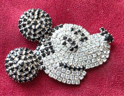 Butler & Wilson Rare New Sparkly Mickey Mouse Head Brooch Double Stamp Boxed - Image 1 of 4