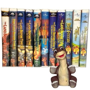 Land Before Time Clamshell VHS Set Vol 1-10 + Sing Along + 1988 Puppet Complete - Picture 1 of 16