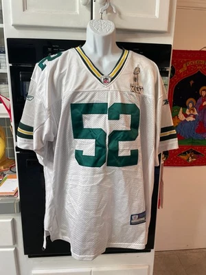 绿湾包装工队粘土马修斯超级碗45锐步球衣#52缝合尺寸54 — 第 1/4 张图片