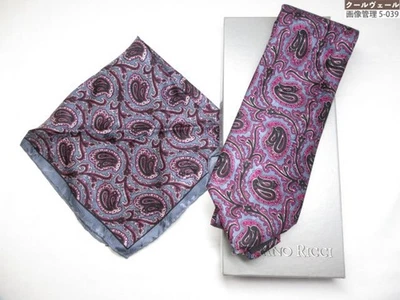 Corbata para hombre STEFANO RICCI sin usar estampado cachemir dos piezas seda y bolsillo cuadrado Foto 1 de 4