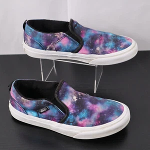 Vans Youth Slip-On Galaxy Print Shoes Size 4 Black Purple Blue Space - Picture 1 of 9
