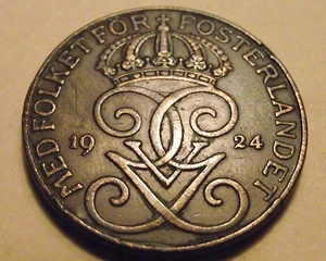 #941 Sweden; 5 Ore 1924 - Picture 1 of 2