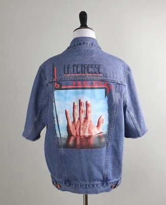 LA DETRESSE $550 Chrome Amnesia Hand Denim Jean Jacket Top Size Small - Image 1 of 4