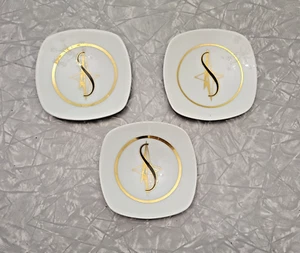 Lot of 3 Vintage Limoges Sud Aviation Plates Dishes Trinket Tray ~ 4.25" - Picture 1 of 7