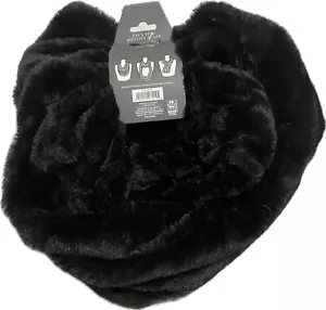 Faux Fur Infinity Scarf Black One Size Convertible Double Wrap West Loop Women's - Picture 1 of 6