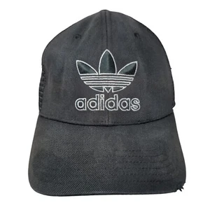 Adidas Trefoil Snapback Mesh Back Trucker Hat Black One Size 6 Panel - Picture 1 of 8