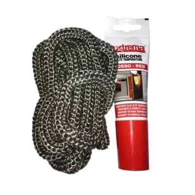 kit Guarnizione + Mastice x Stufe Legna Pallet Camini da 6, 8, 10, 12, x 1,5 mt. - Immagine 1 di 4